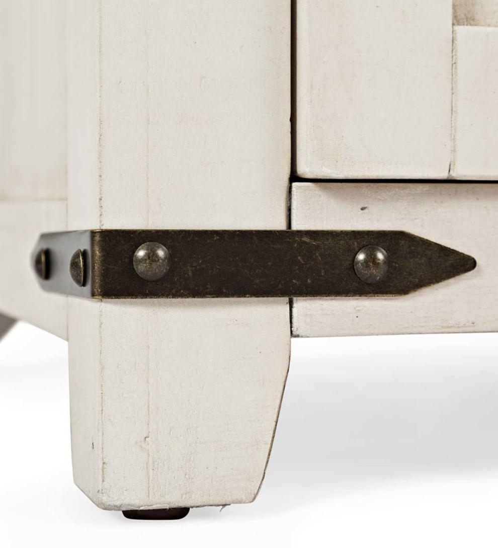 Plow & Hearth Hutches & Cupboards Indoor Living Cape Charles Barn Door Wood Storage Cabinet - White