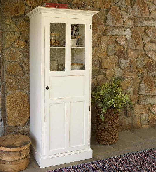 Plow & Hearth Hutches & Cupboards Indoor Living Chicken Wire Pantry - Avocado Green