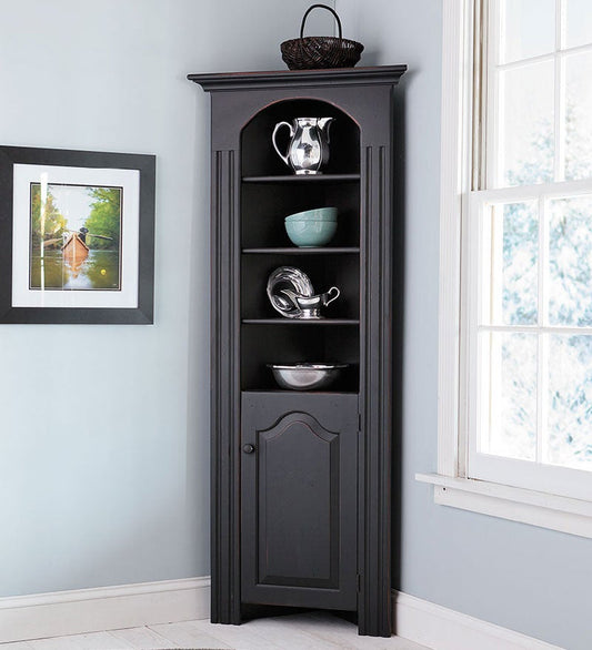Plow & Hearth Hutches & Cupboards Indoor Living Corner Cupboard - Avocado Green