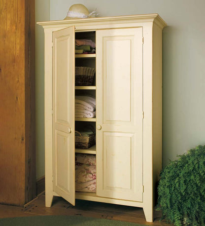 Plow & Hearth Hutches & Cupboards Indoor Living Handcrafted Linen Cupboard - Avocado Green