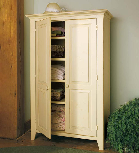 Plow & Hearth Hutches & Cupboards Indoor Living Handcrafted Linen Cupboard - Avocado Green