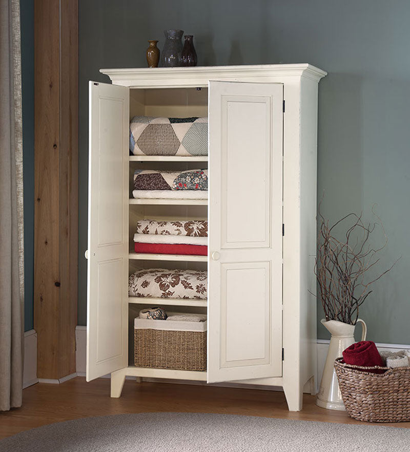 Plow & Hearth Hutches & Cupboards Indoor Living Handcrafted Linen Cupboard - Avocado Green