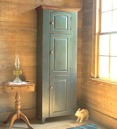 Plow & Hearth Hutches & Cupboards Indoor Living Handmade Pine Dutch Pantry - Avocado Green