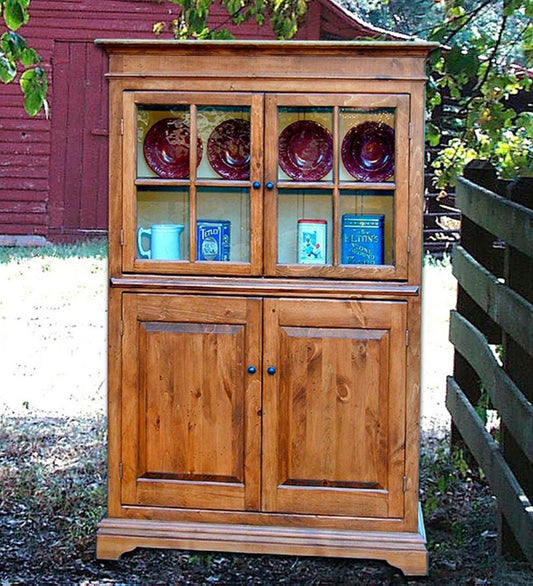 Plow & Hearth Hutches & Cupboards Indoor Living Made In Usa Handcrafted Wood Binghampton Hutch - Avocado