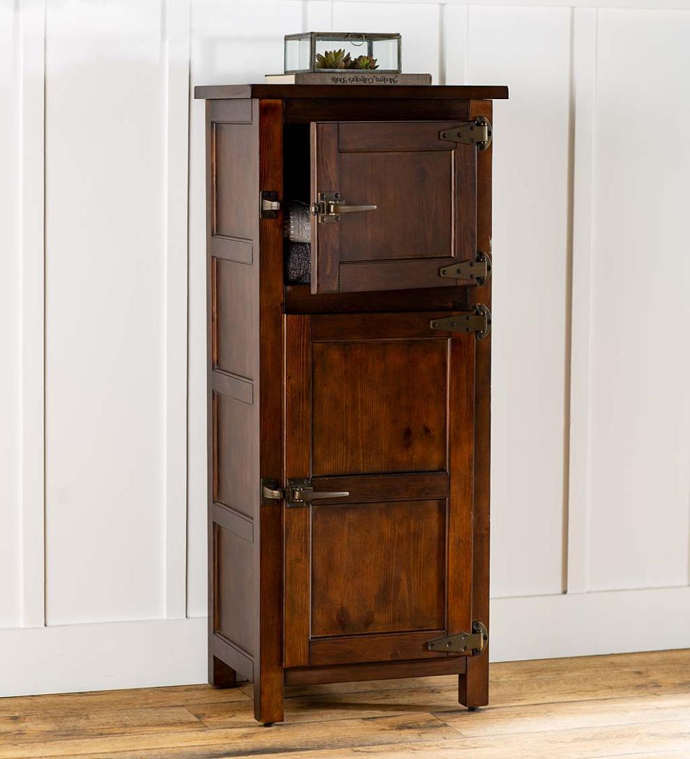 Plow & Hearth Hutches & Cupboards Indoor Living Portland Ice Box Wood Jelly Cabinet With Replica Hardware