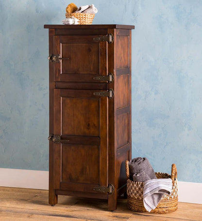 Plow & Hearth Hutches & Cupboards Indoor Living Portland Ice Box Wood Jelly Cabinet With Replica Hardware