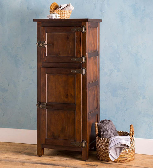 Plow & Hearth Hutches & Cupboards Indoor Living Portland Ice Box Wood Jelly Cabinet With Replica Hardware