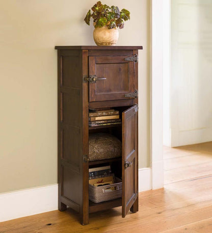 Plow & Hearth Hutches & Cupboards Indoor Living Portland Ice Box Wood Jelly Cabinet With Replica Hardware