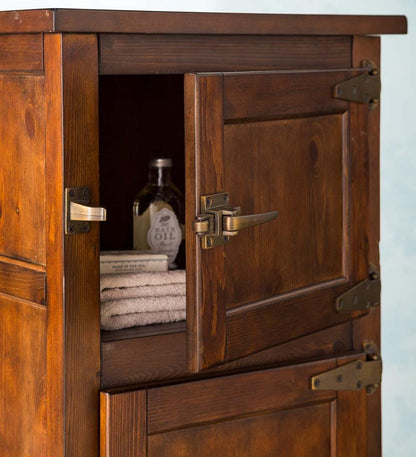 Plow & Hearth Hutches & Cupboards Indoor Living Portland Ice Box Wood Jelly Cabinet With Replica Hardware