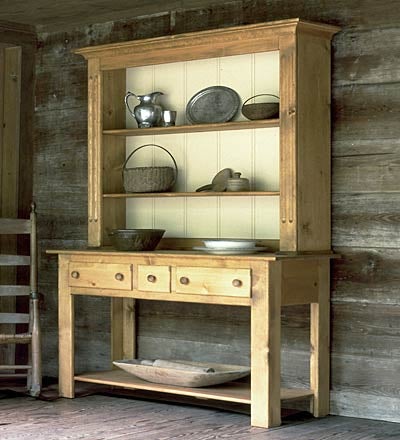 Plow & Hearth Hutches & Cupboards Indoor Living Welsh Open Hutch, Made In Usa - Avocado Green