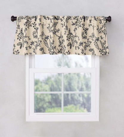 Plow & Hearth Insulated Curtains Indoor Living Botanical Toile Insulated Double-Lined Cotton Curtain Panel With Rod Pocket