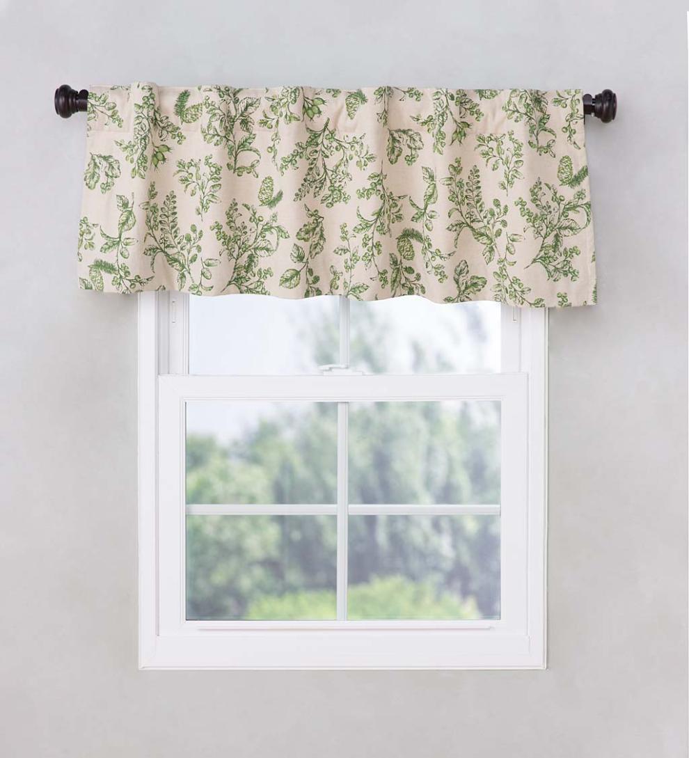 Plow & Hearth Insulated Curtains Indoor Living Botanical Toile Insulated Double-Lined Cotton Curtain Panel With Rod Pocket