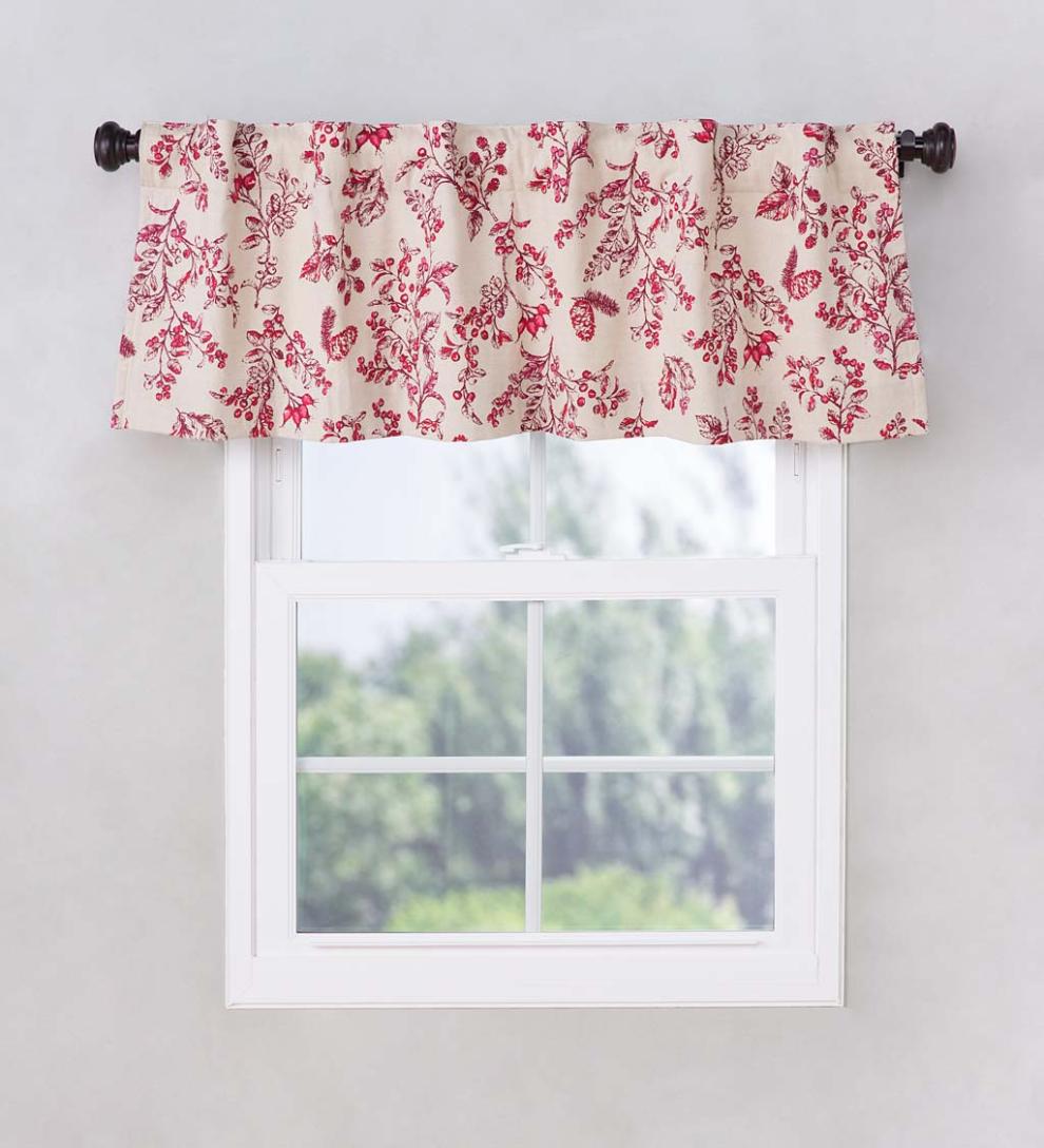 Plow & Hearth Insulated Curtains Indoor Living Botanical Toile Insulated Double-Lined Cotton Curtain Panel With Rod Pocket