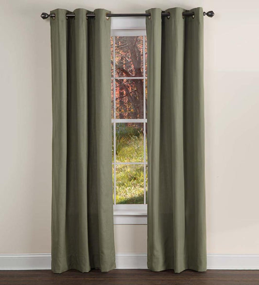 Plow & Hearth Insulated Curtains Indoor Living Energy Efficient Grommet-Top Homespun Insulated Curtains