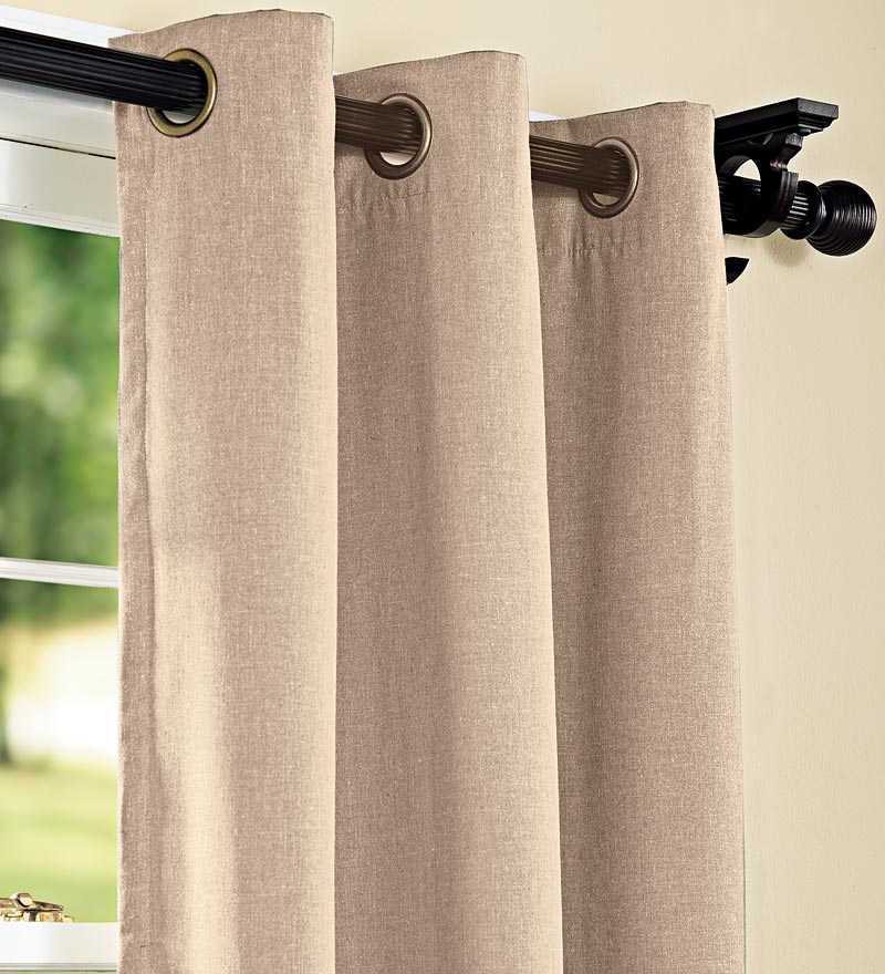 Plow & Hearth Insulated Curtains Indoor Living Energy Efficient Grommet-Top Homespun Insulated Curtains