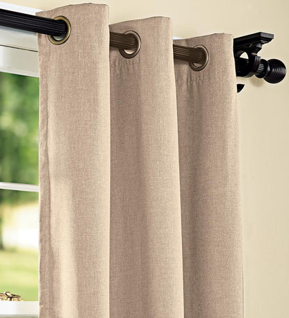 Plow & Hearth Insulated Curtains Indoor Living Energy Efficient Grommet-Top Homespun Insulated Curtains