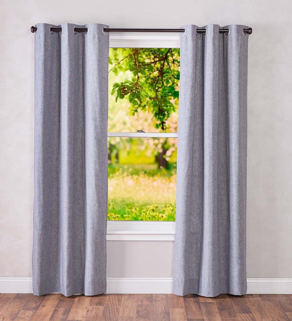 Plow & Hearth Insulated Curtains Indoor Living Energy Efficient Grommet-Top Homespun Insulated Curtains