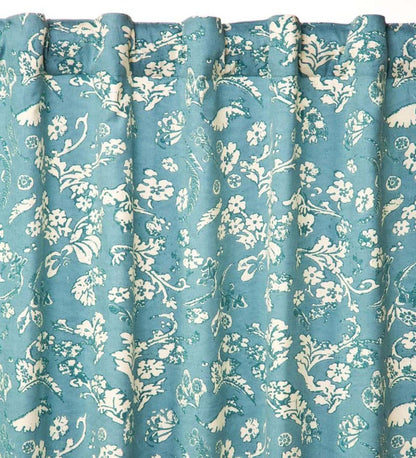Plow & Hearth Insulated Curtains Indoor Living Homespun Insulated Floral Damask Short Panel With Rod Pocket