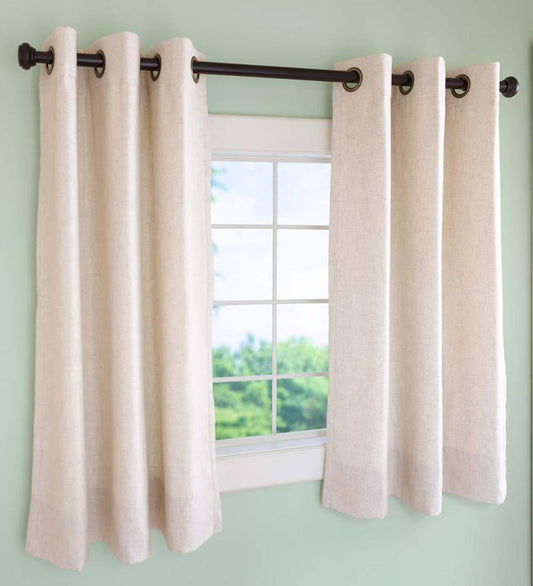 Plow & Hearth Insulated Curtains Indoor Living Insulated Short Curtain Panels, Grommet-Top