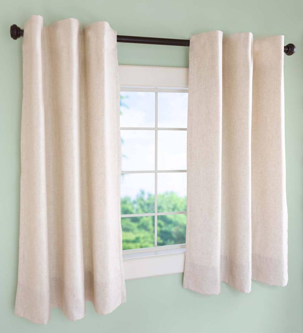 Plow & Hearth Insulated Curtains Indoor Living Insulated Short Curtain Panels, Rod Pocket