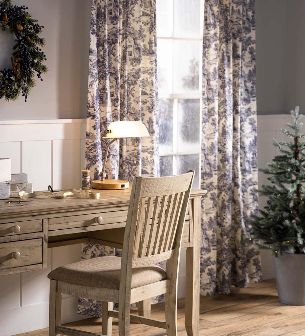 Plow & Hearth Insulated Curtains Indoor Living Insulated Toile Curtain Pairs With Rod Pocket And Back Tabs