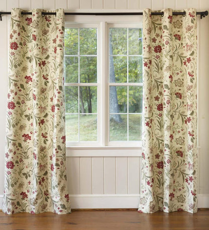 Plow & Hearth Insulated Curtains Indoor Living Jacobean Thermalogic Grommet-Top Curtains