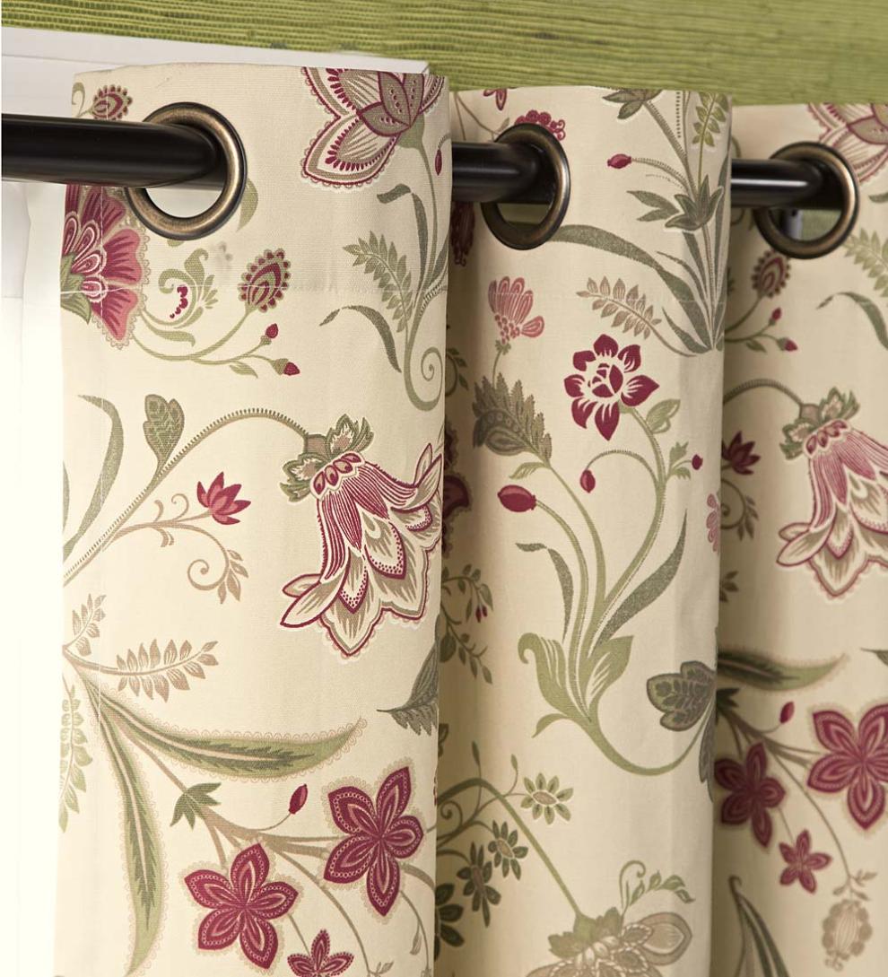 Plow & Hearth Insulated Curtains Indoor Living Jacobean Thermalogic Grommet-Top Curtains