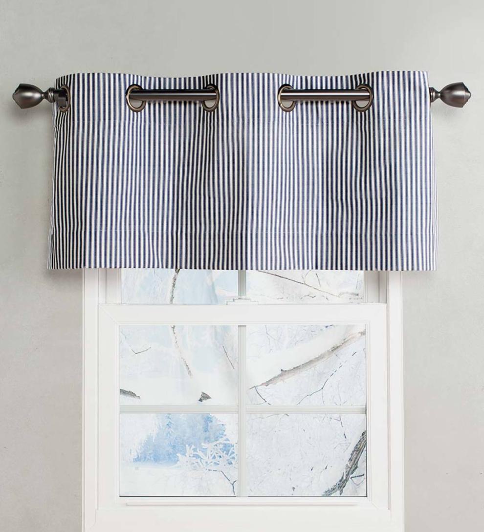 Plow & Hearth Insulated Curtains Indoor Living Thermalogic Insulated Ticking Stripe Grommet Top Curtain Pairs