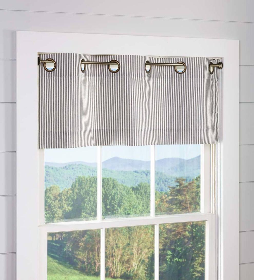 Plow & Hearth Insulated Curtains Indoor Living Thermalogic Insulated Ticking Stripe Grommet Top Curtain Pairs