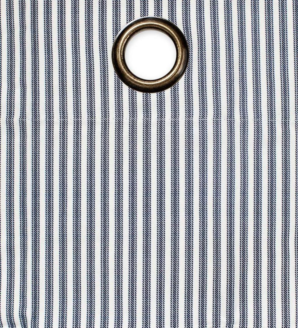 Plow & Hearth Insulated Curtains Indoor Living Thermalogic Insulated Ticking Stripe Grommet Top Curtain Pairs