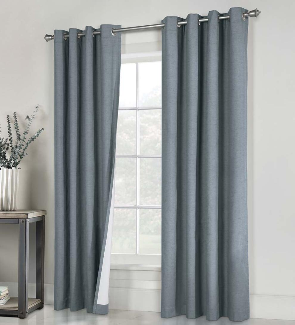 Plow & Hearth Insulated Curtains Indoor Living Thermaplus Slubbed Blackout Curtain Pairs With Grommets