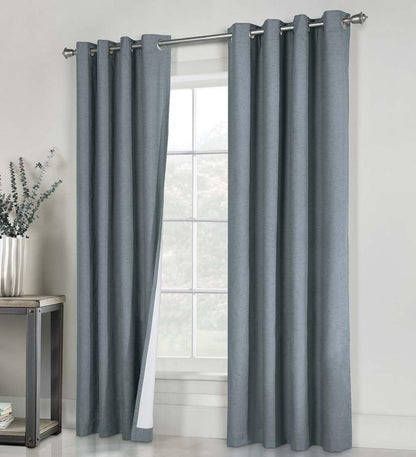 Plow & Hearth Insulated Curtains Indoor Living Thermaplus Slubbed Blackout Curtain Pairs With Grommets