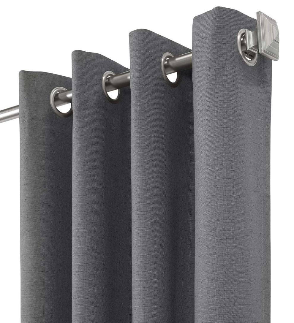 Plow & Hearth Insulated Curtains Indoor Living Thermaplus Slubbed Blackout Curtain Pairs With Grommets