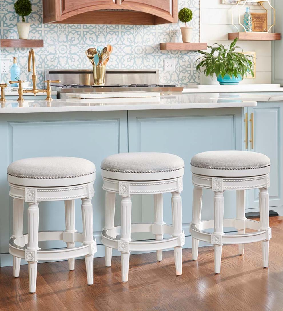 Plow & Hearth Kitchen & Bar Stools Indoor Living Chapman Swivel Seat Bar And Counter Stools