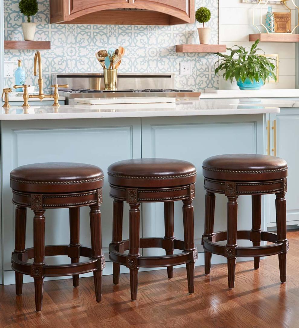 Plow & Hearth Kitchen & Bar Stools Indoor Living Chapman Swivel Seat Bar And Counter Stools