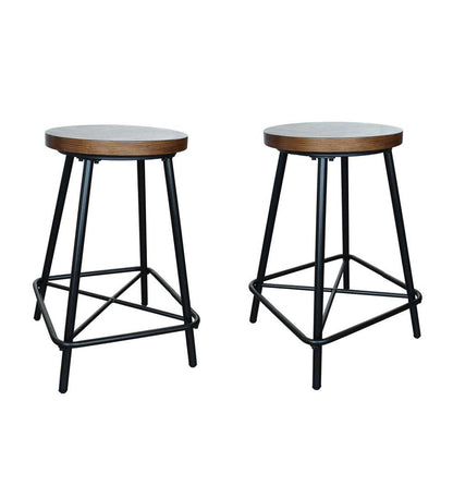 Plow & Hearth Kitchen & Bar Stools Indoor Living Farmhouse Counter Stools, Set Of 2