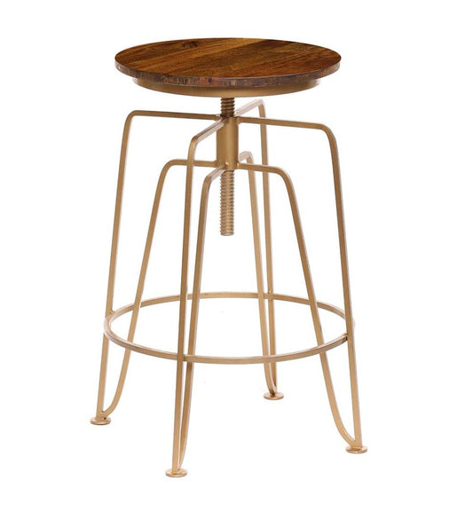 Plow & Hearth Kitchen & Bar Stools Indoor Living Hartsman Adjustable Height Stools, Set Of 2 - Gold