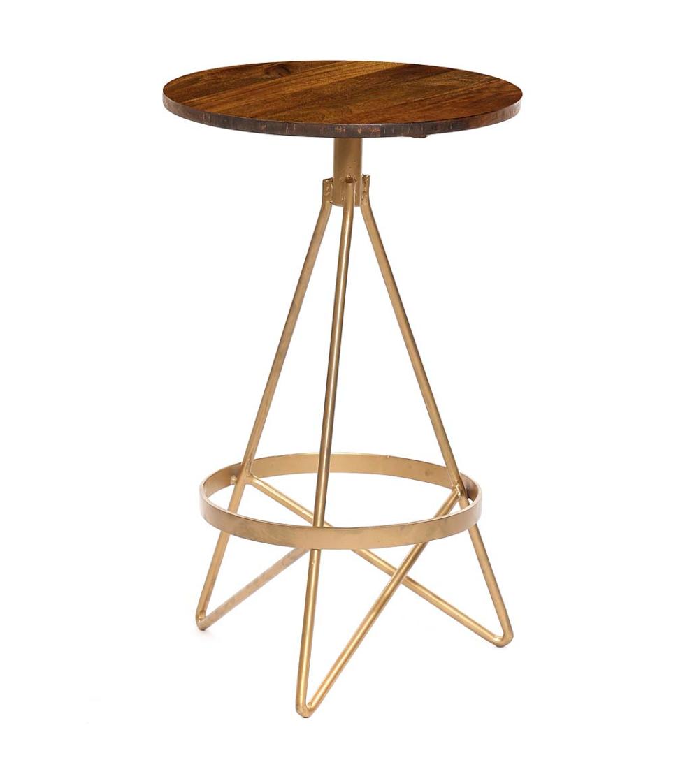 Plow & Hearth Kitchen & Bar Stools Indoor Living Valentina Swivel Stool - Elm/Gold