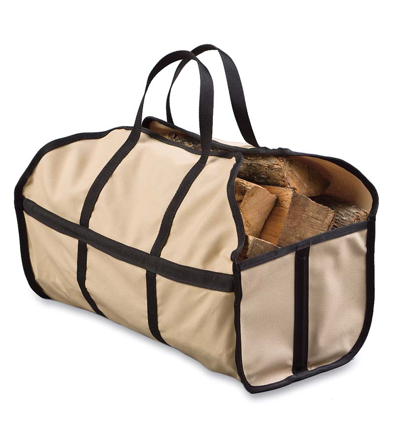 Plow & Hearth Log Carriers & Log Carts Fireplace & Hearth Canvas Log Carrier
