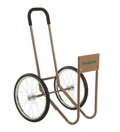 Plow & Hearth Log Carriers & Log Carts Fireplace & Hearth Rolling Wood Caddy, Heavy-Duty Steel With Large Wheels