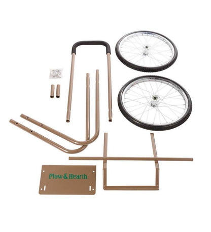 Plow & Hearth Log Carriers & Log Carts Fireplace & Hearth Rolling Wood Caddy, Heavy-Duty Steel With Large Wheels