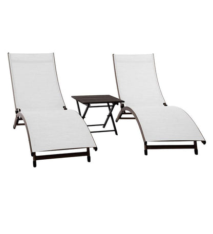 Plow & Hearth Loungers Outdoor Living Coral Springs Lounge Set - Blue Hawaii/Black Frame