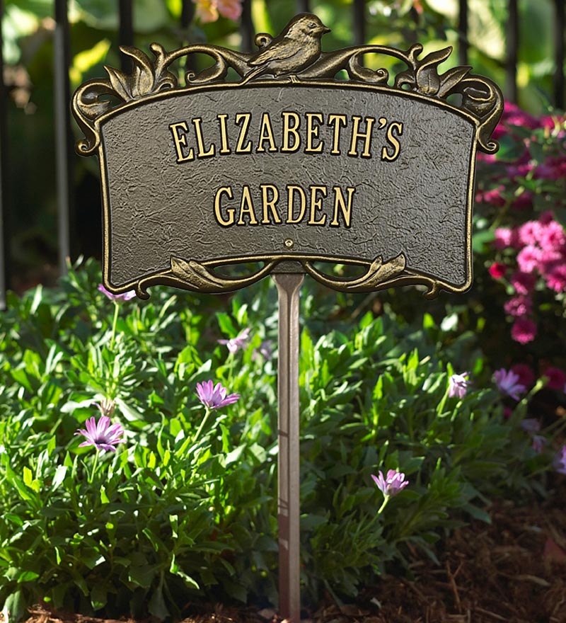 Plow & Hearth Memorial & Garden Plaques Yard & Garden Usa-Made Handcrafted Cast Aluminum Personalized Lawn Plaque - Antique Copper