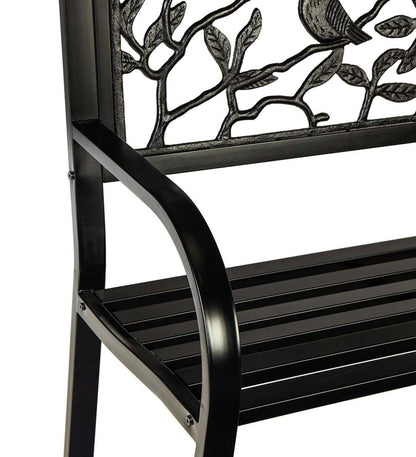 Plow & Hearth Metal Furniture Outdoor Living Cardinals Metal Garden Bench