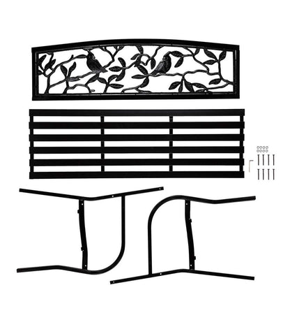 Plow & Hearth Metal Furniture Outdoor Living Cardinals Metal Garden Bench