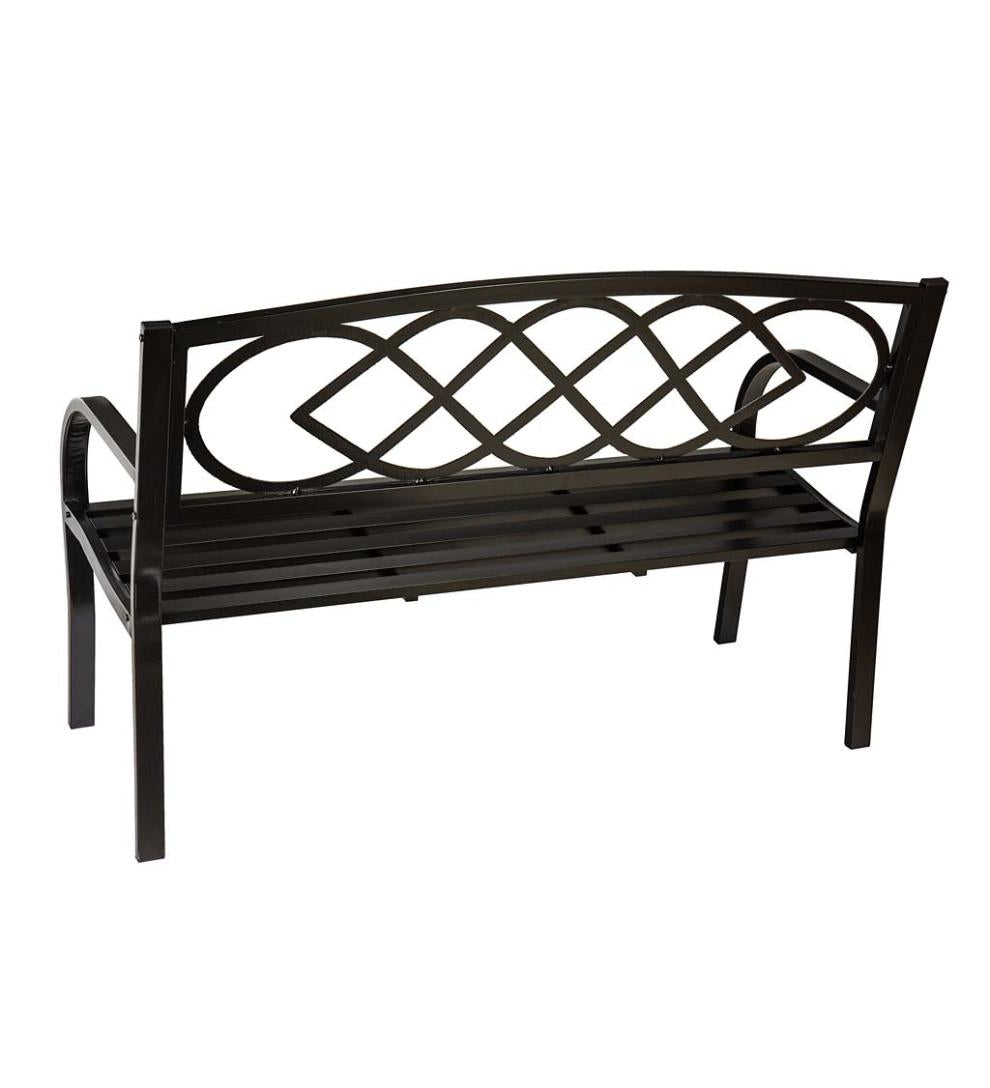 Plow & Hearth Metal Furniture Outdoor Living Celtic Knot Garden Bench