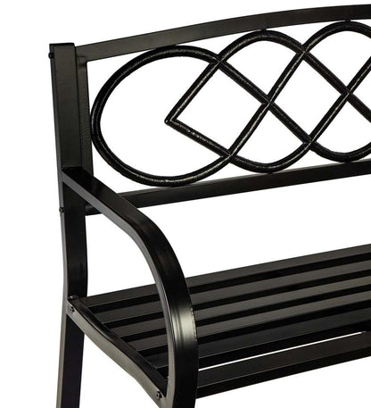 Plow & Hearth Metal Furniture Outdoor Living Celtic Knot Garden Bench