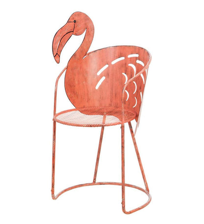 Plow & Hearth Metal Furniture Outdoor Living Flamingo Chair And Side Table Set