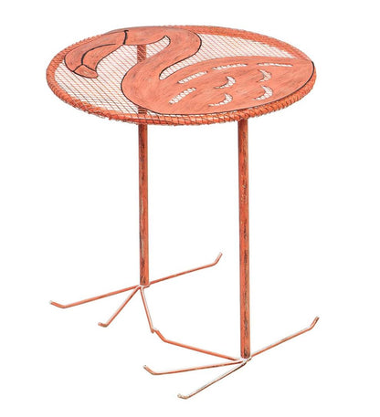 Plow & Hearth Metal Furniture Outdoor Living Flamingo Chair And Side Table Set