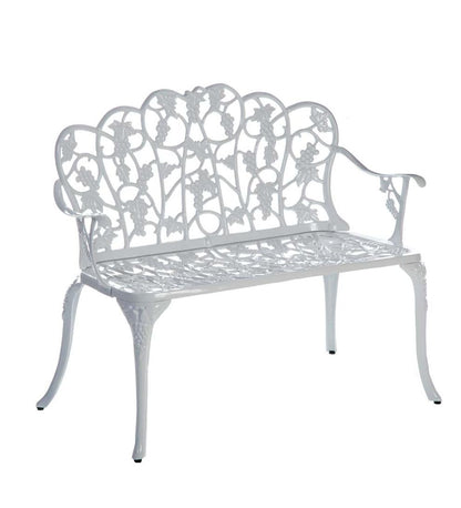 Plow & Hearth Metal Furniture Outdoor Living Grapevine Garden Bench In Powder-Coated Aluminum - Black